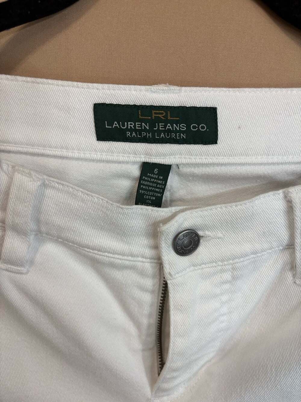 Lauren Jeans Co. Ralph Lauren Women's White Straight Leg Denim Jeans Size 6